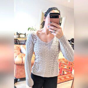Free People Knit long sleeve with bow detail medium 🎀